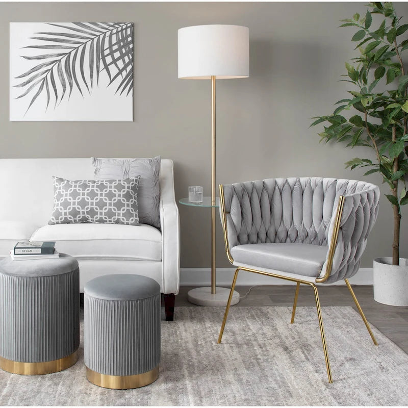 Chaise Erika tressée Silver Orchid