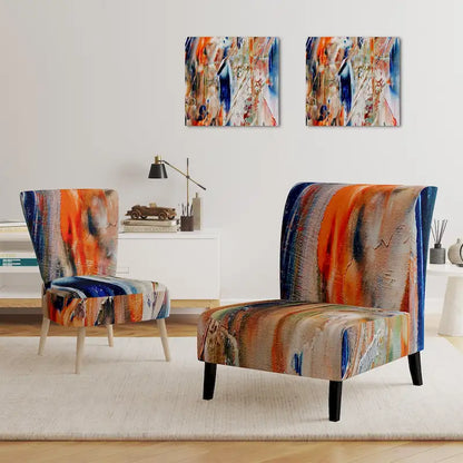 Fauteuil et chaise d'appoint modernes rembourrés Designart Colorful Abstract Painting Strokes II