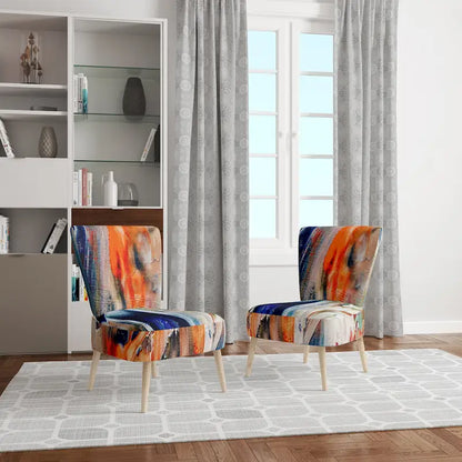 Fauteuil et chaise d'appoint modernes rembourrés Designart Colorful Abstract Painting Strokes II