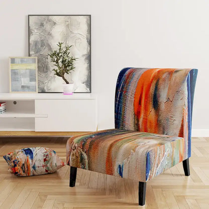 Fauteuil et chaise d'appoint modernes rembourrés Designart Colorful Abstract Painting Strokes II