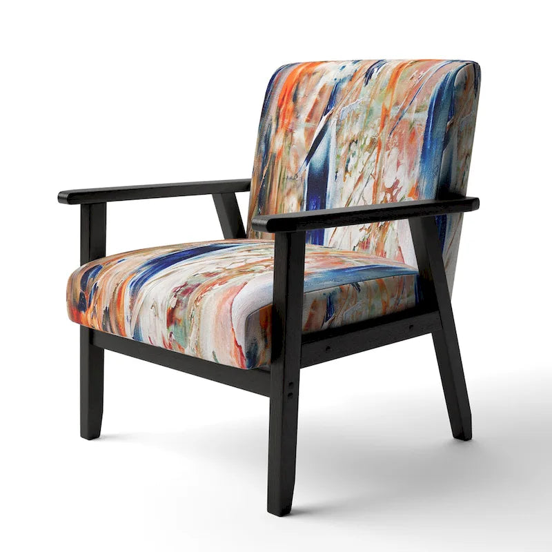 Fauteuil et chaise d'appoint modernes rembourrés Designart Colorful Abstract Painting Strokes II