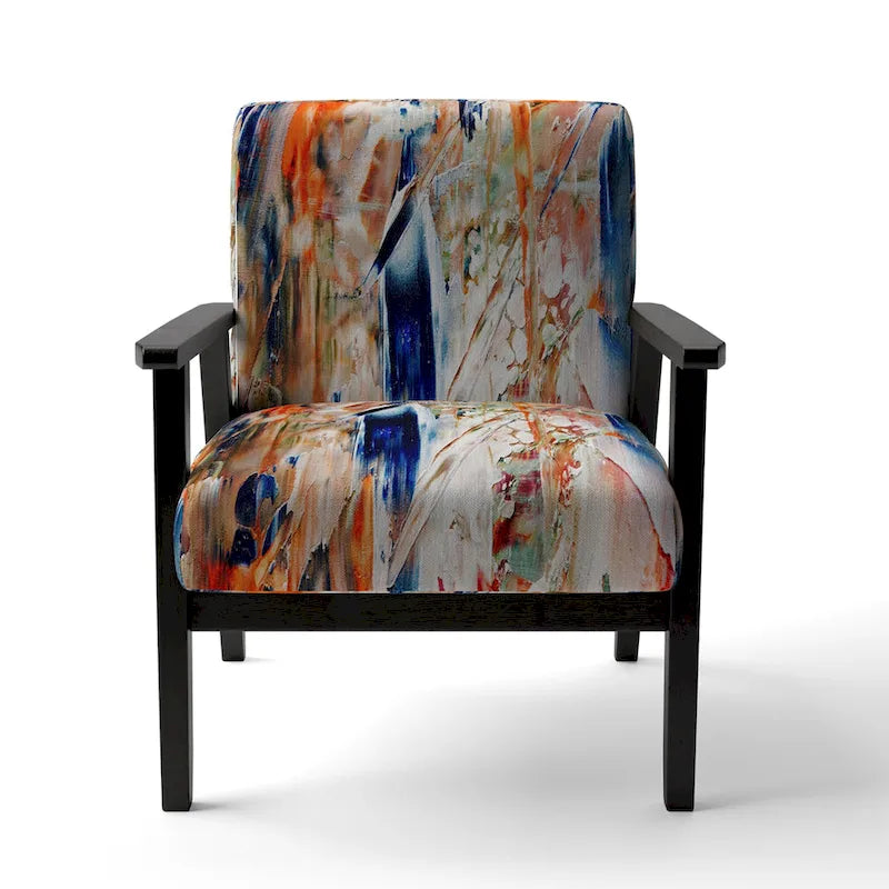 Fauteuil et chaise d'appoint modernes rembourrés Designart Colorful Abstract Painting Strokes II