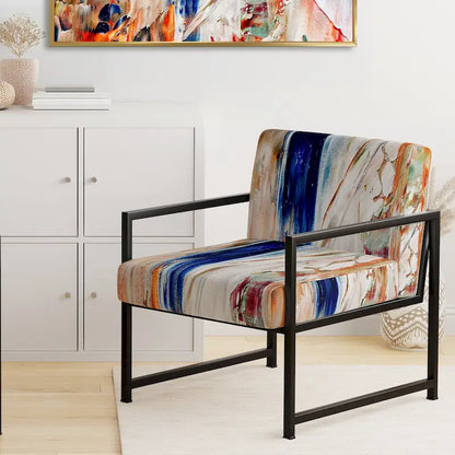 Fauteuil et chaise d'appoint modernes rembourrés Designart Colorful Abstract Painting Strokes II
