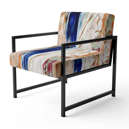 Fauteuil et chaise d'appoint modernes rembourrés Designart Colorful Abstract Painting Strokes II