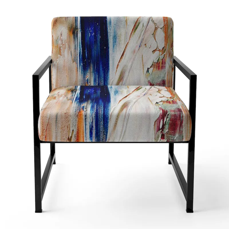 Fauteuil et chaise d'appoint modernes rembourrés Designart Colorful Abstract Painting Strokes II