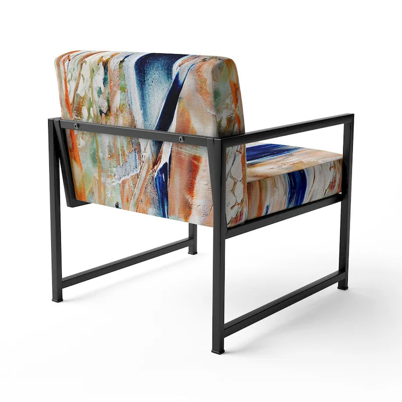 Fauteuil et chaise d'appoint modernes rembourrés Designart Colorful Abstract Painting Strokes II