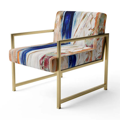 Fauteuil et chaise d'appoint modernes rembourrés Designart Colorful Abstract Painting Strokes II
