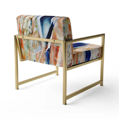 Fauteuil et chaise d'appoint modernes rembourrés Designart Colorful Abstract Painting Strokes II