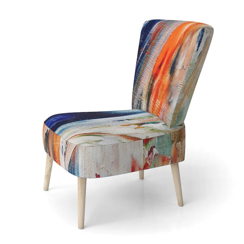 Fauteuil et chaise d'appoint modernes rembourrés Designart Colorful Abstract Painting Strokes II