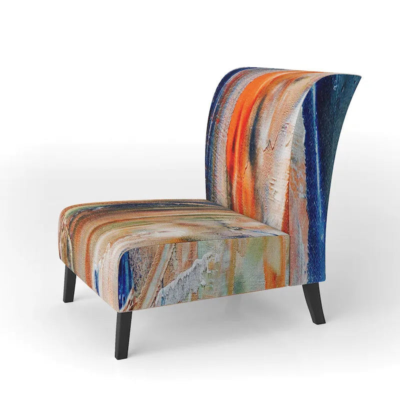 Fauteuil et chaise d'appoint modernes rembourrés Designart Colorful Abstract Painting Strokes II