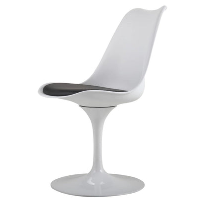 Chaise d'appoint pivotante tulipe, chaise de salle à manger avec assise rembourrée et dossier incurvé