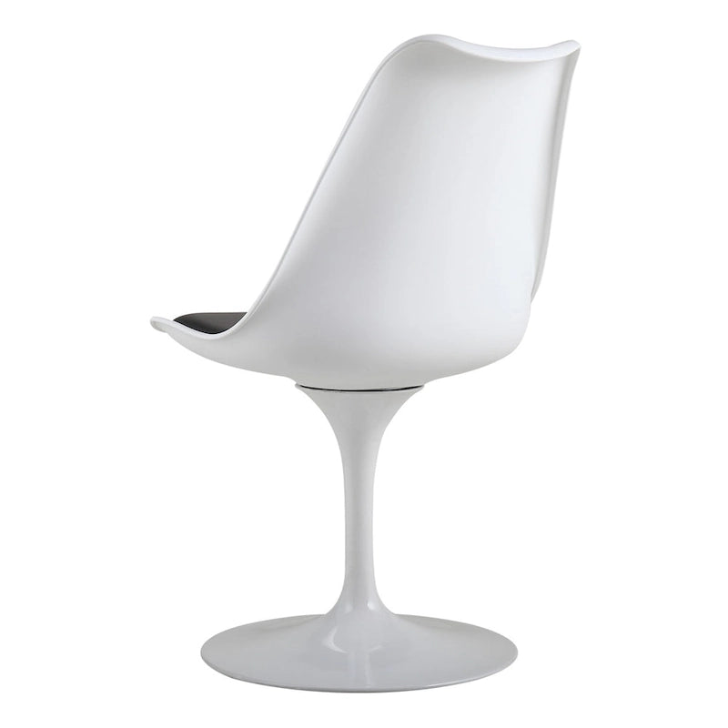 Chaise d'appoint pivotante tulipe, chaise de salle à manger avec assise rembourrée et dossier incurvé