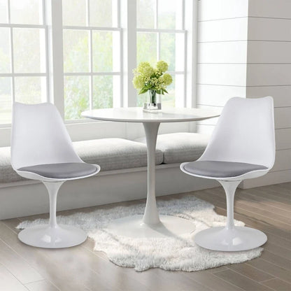 Chaise d'appoint pivotante tulipe, chaise de salle à manger avec assise rembourrée et dossier incurvé