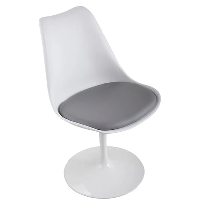 Chaise d'appoint pivotante tulipe, chaise de salle à manger avec assise rembourrée et dossier incurvé