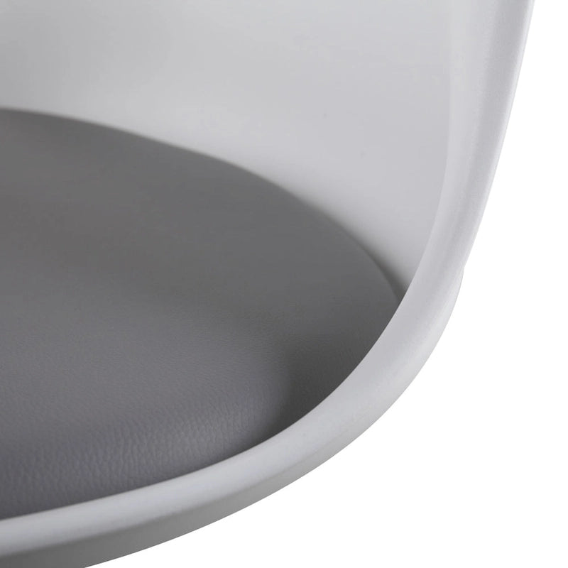 Chaise d'appoint pivotante tulipe, chaise de salle à manger avec assise rembourrée et dossier incurvé