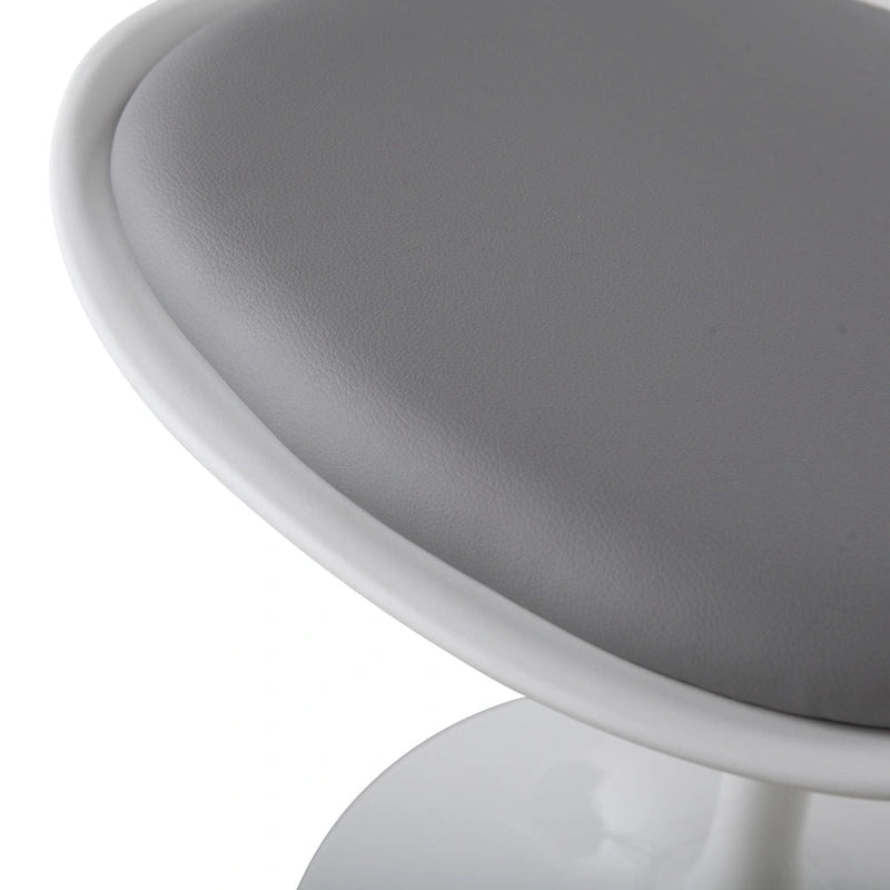 Chaise d'appoint pivotante tulipe, chaise de salle à manger avec assise rembourrée et dossier incurvé