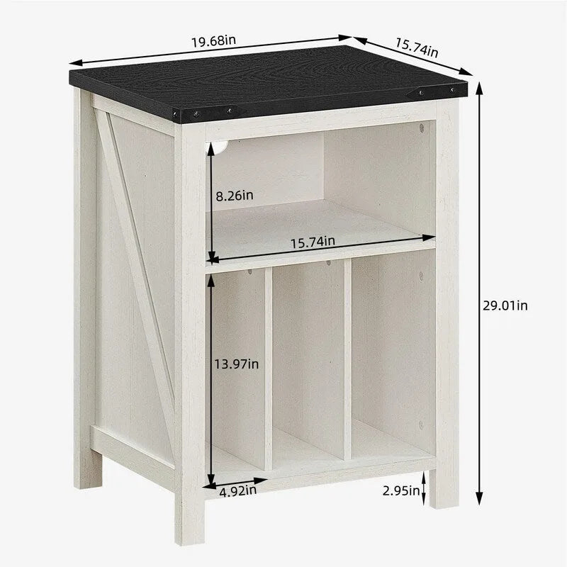 Support pour platine vinyle avec rangement pour disques vinyle - 15,74 cm (P) x 19,68 cm (L) x 29,01 cm (H)