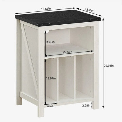 Support pour platine vinyle avec rangement pour disques vinyle - 15,74 cm (P) x 19,68 cm (L) x 29,01 cm (H)