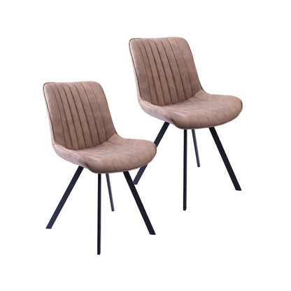 Ensemble de 2 chaises de salle à manger Porthos Home Vue, en microfibre avec pieds en métal