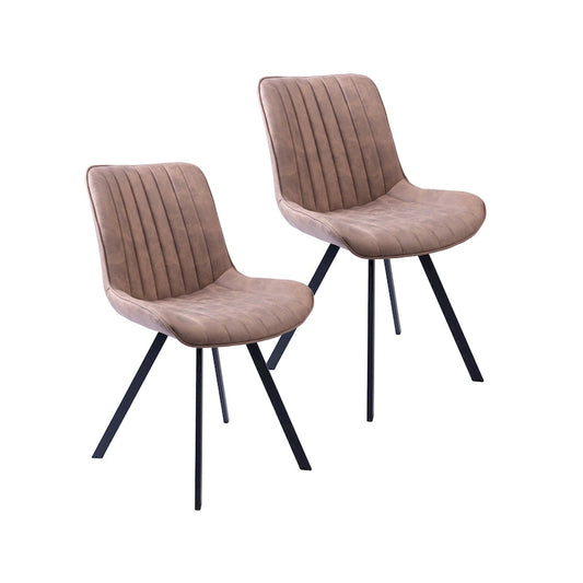 Ensemble de 2 chaises de salle à manger Porthos Home Vue, en microfibre avec pieds en métal