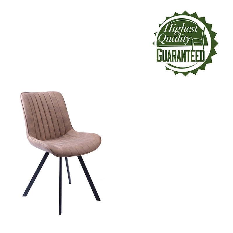 Ensemble de 2 chaises de salle à manger Porthos Home Vue, en microfibre avec pieds en métal