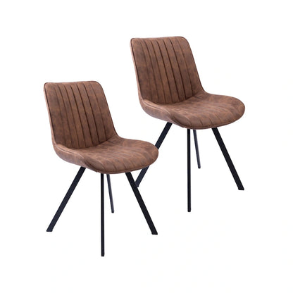 Ensemble de 2 chaises de salle à manger Porthos Home Vue, en microfibre avec pieds en métal