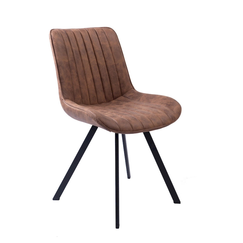 Ensemble de 2 chaises de salle à manger Porthos Home Vue, en microfibre avec pieds en métal