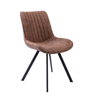 Ensemble de 2 chaises de salle à manger Porthos Home Vue, en microfibre avec pieds en métal