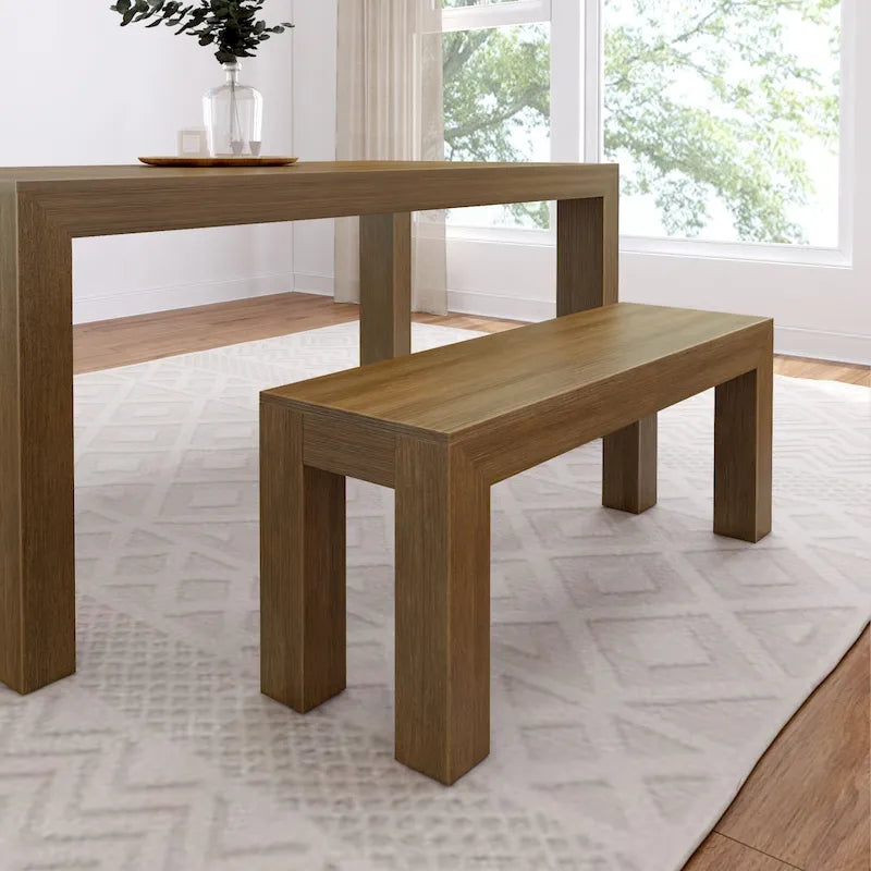 Banc de salle à manger moderne à panneaux et poutres pour table de 60 pouces - 49