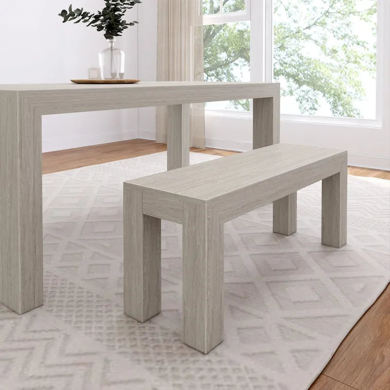 Banc de salle à manger moderne à panneaux et poutres pour table de 60 pouces - 49