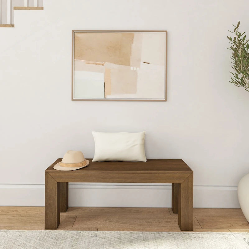Banc de salle à manger moderne à panneaux et poutres pour table de 60 pouces - 49