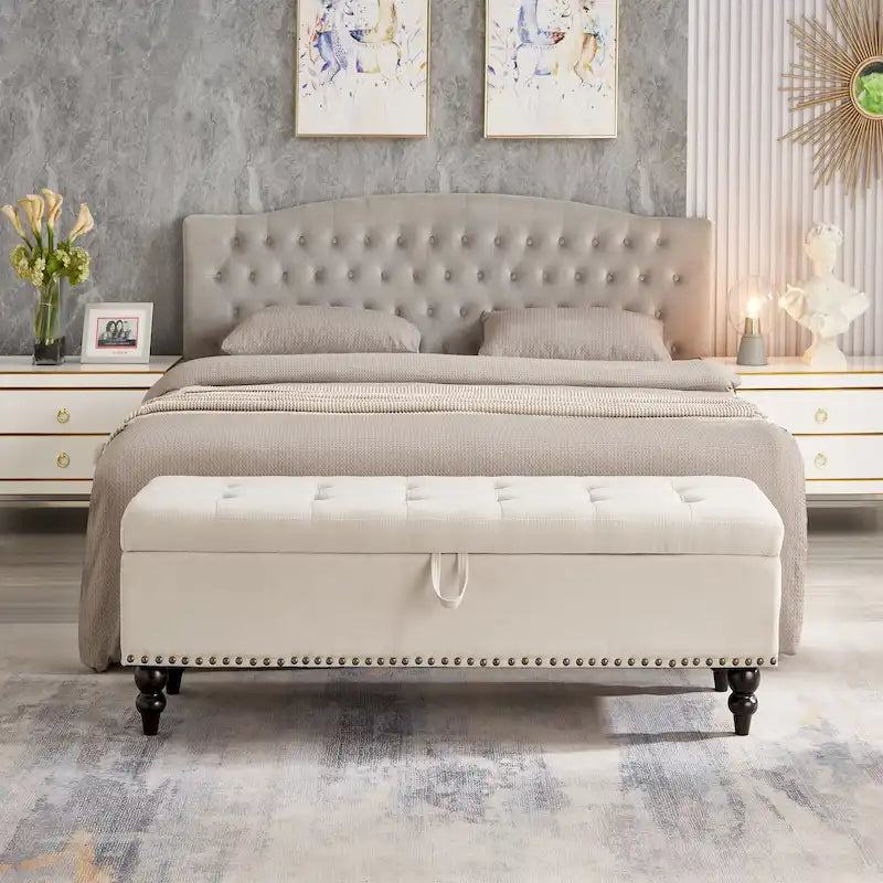 Banc-pouf de lit 59 avec rangement