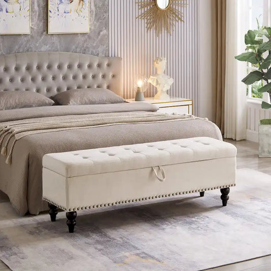Banc-pouf de lit 59 avec rangement