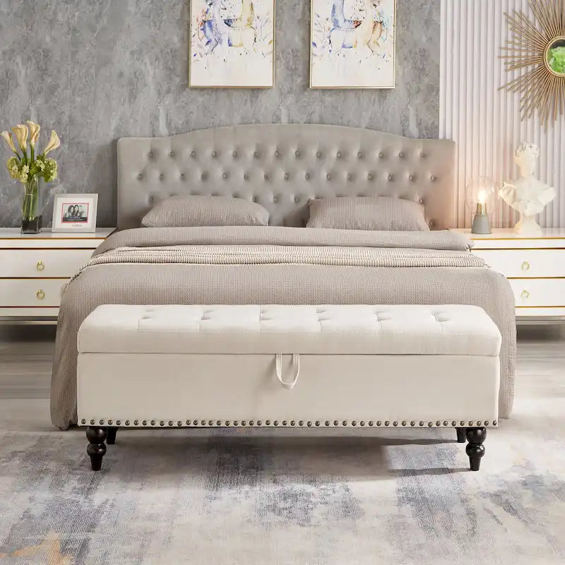 Banc-pouf de lit 59 avec rangement