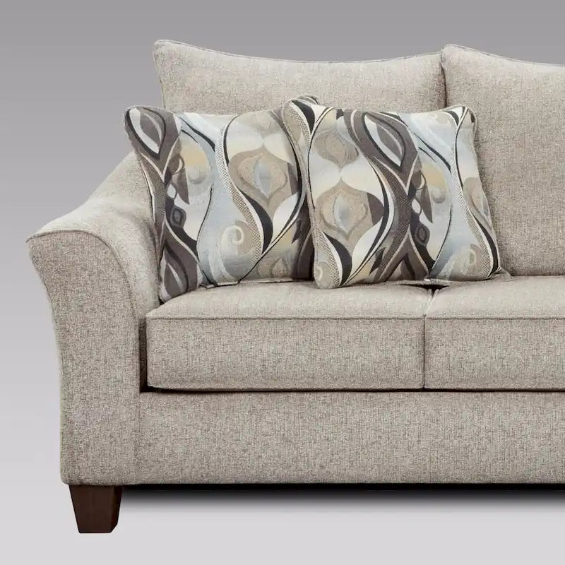 Canapé deux places Roundhill Furniture Camero en tissu avec dossier coussin