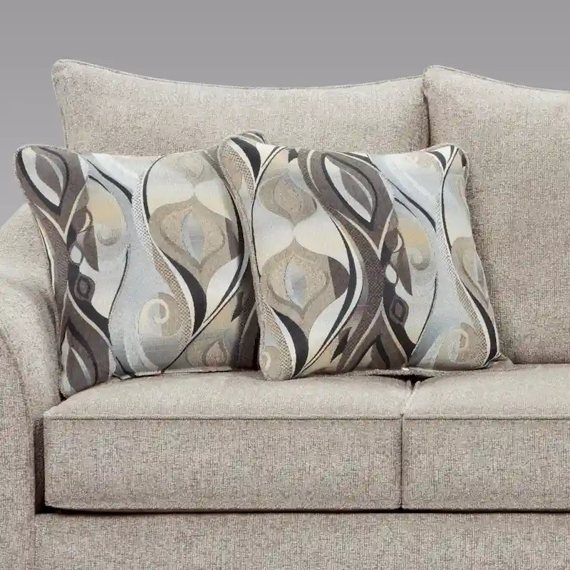 Canapé deux places Roundhill Furniture Camero en tissu avec dossier coussin