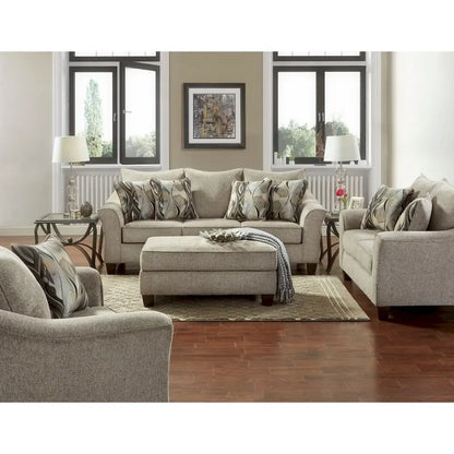 Canapé deux places Roundhill Furniture Camero en tissu avec dossier coussin