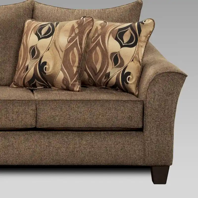 Canapé deux places Roundhill Furniture Camero en tissu avec dossier coussin