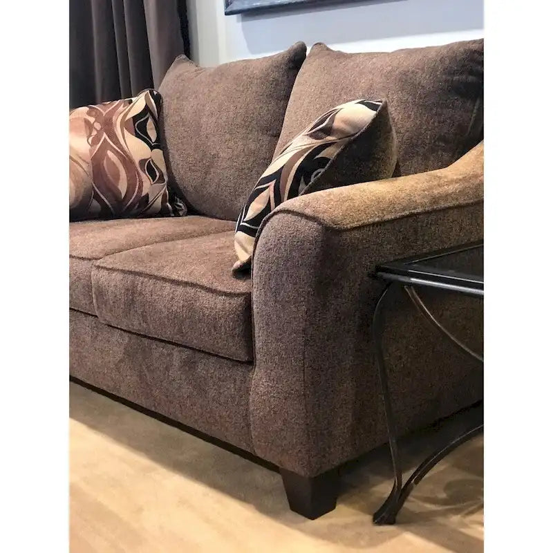 Canapé deux places Roundhill Furniture Camero en tissu avec dossier coussin