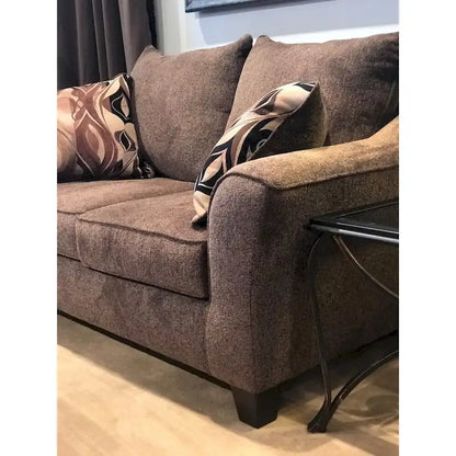 Canapé deux places Roundhill Furniture Camero en tissu avec dossier coussin