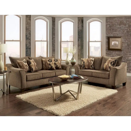 Canapé deux places Roundhill Furniture Camero en tissu avec dossier coussin