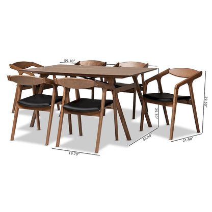 Ensemble de salle à manger 7 pièces Harland style moderne du milieu du siècle