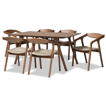 Ensemble de salle à manger 7 pièces Harland style moderne du milieu du siècle