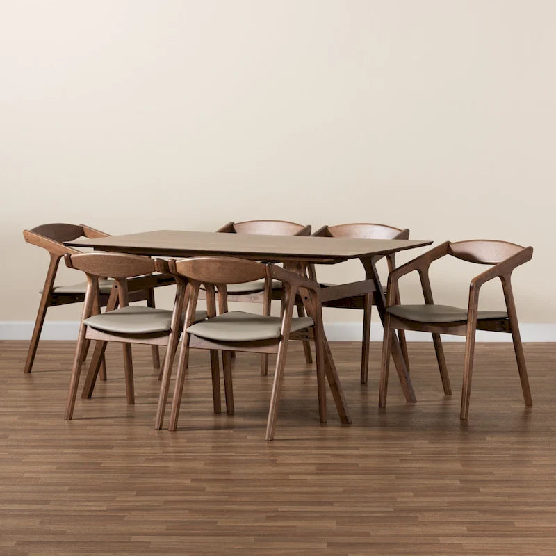 Ensemble de salle à manger 7 pièces Harland style moderne du milieu du siècle