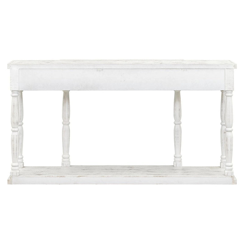 Console rétro senior à 4 tiroirs et 1 étagère, table d'entrée classique, table de rangement pour canapé