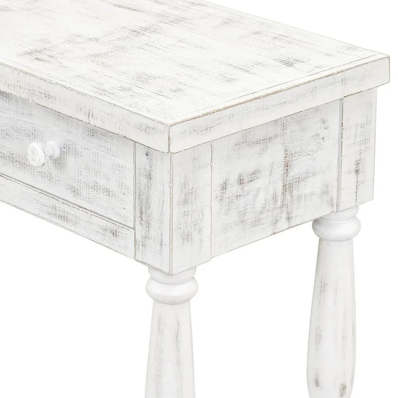 Console rétro senior à 4 tiroirs et 1 étagère, table d'entrée classique, table de rangement pour canapé