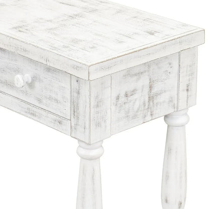Console rétro senior à 4 tiroirs et 1 étagère, table d'entrée classique, table de rangement pour canapé