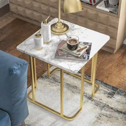 Table d'appoint contemporaine Deeanne de 61 cm (24 pouces) en faux marbre de Furniture of America