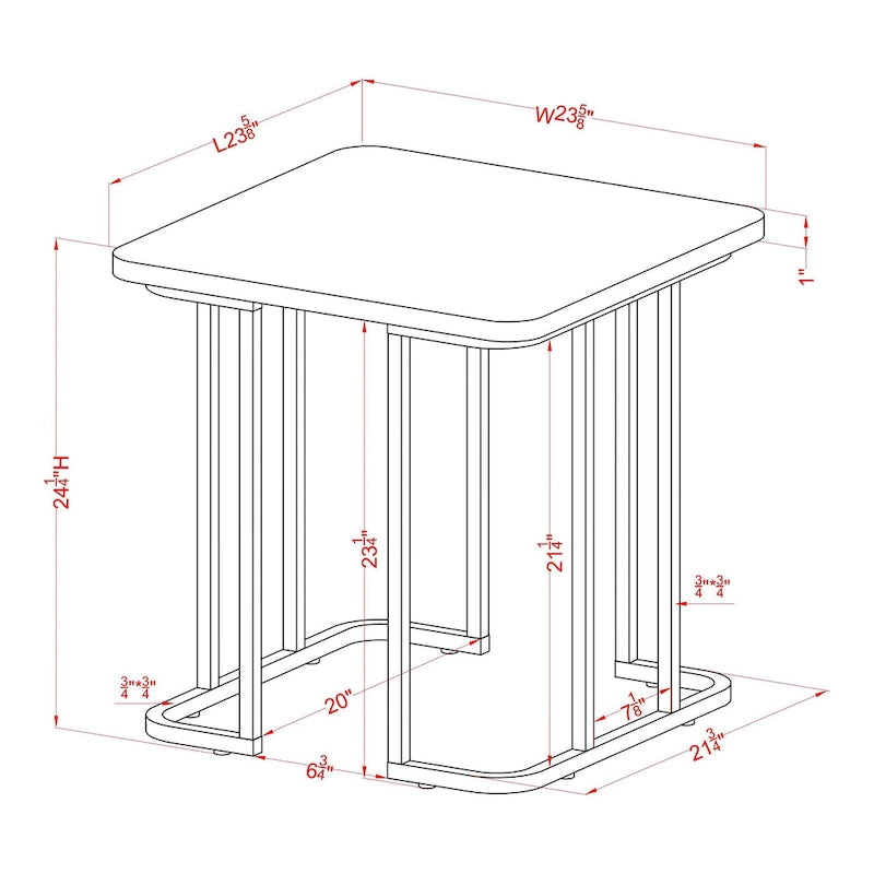 Table d'appoint contemporaine Deeanne de 61 cm (24 pouces) en faux marbre de Furniture of America