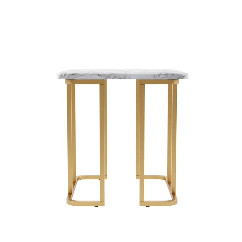 Table d'appoint contemporaine Deeanne de 61 cm (24 pouces) en faux marbre de Furniture of America